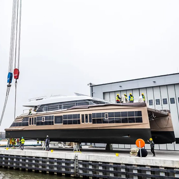 This Sleek 80-Foot Electric Catamaran Uses Solar Power to Cruise With Infinite Range Robb Report