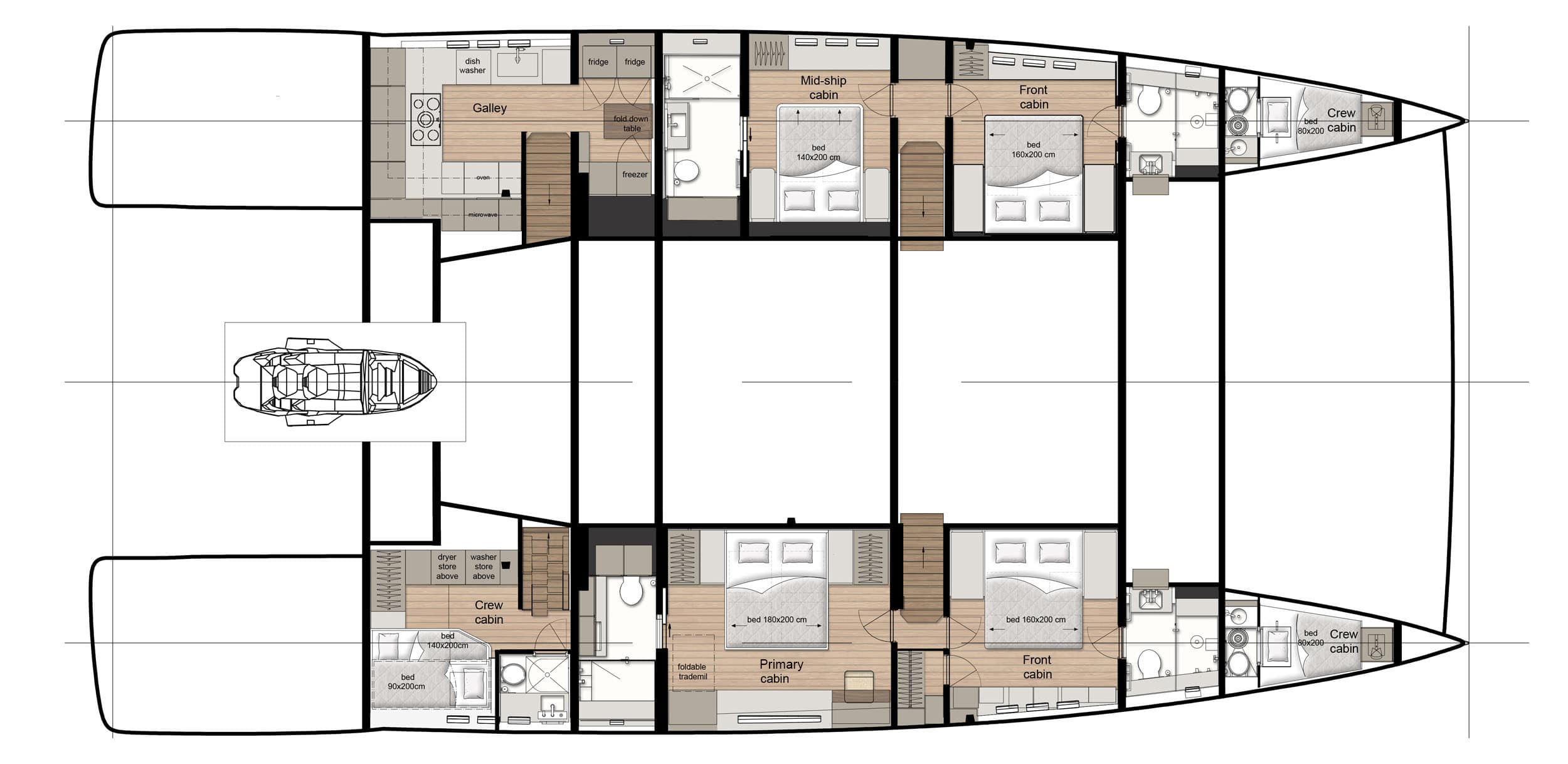 SOL yacht charter layout